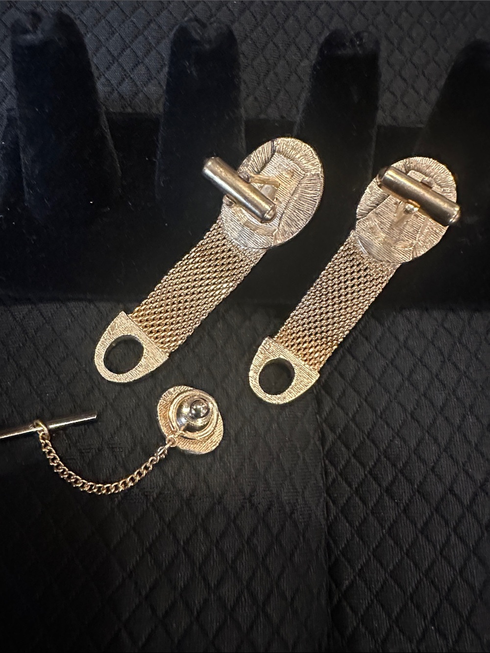Vintage Swank Cuff Links & Tie Tack - Picture 7 of 9